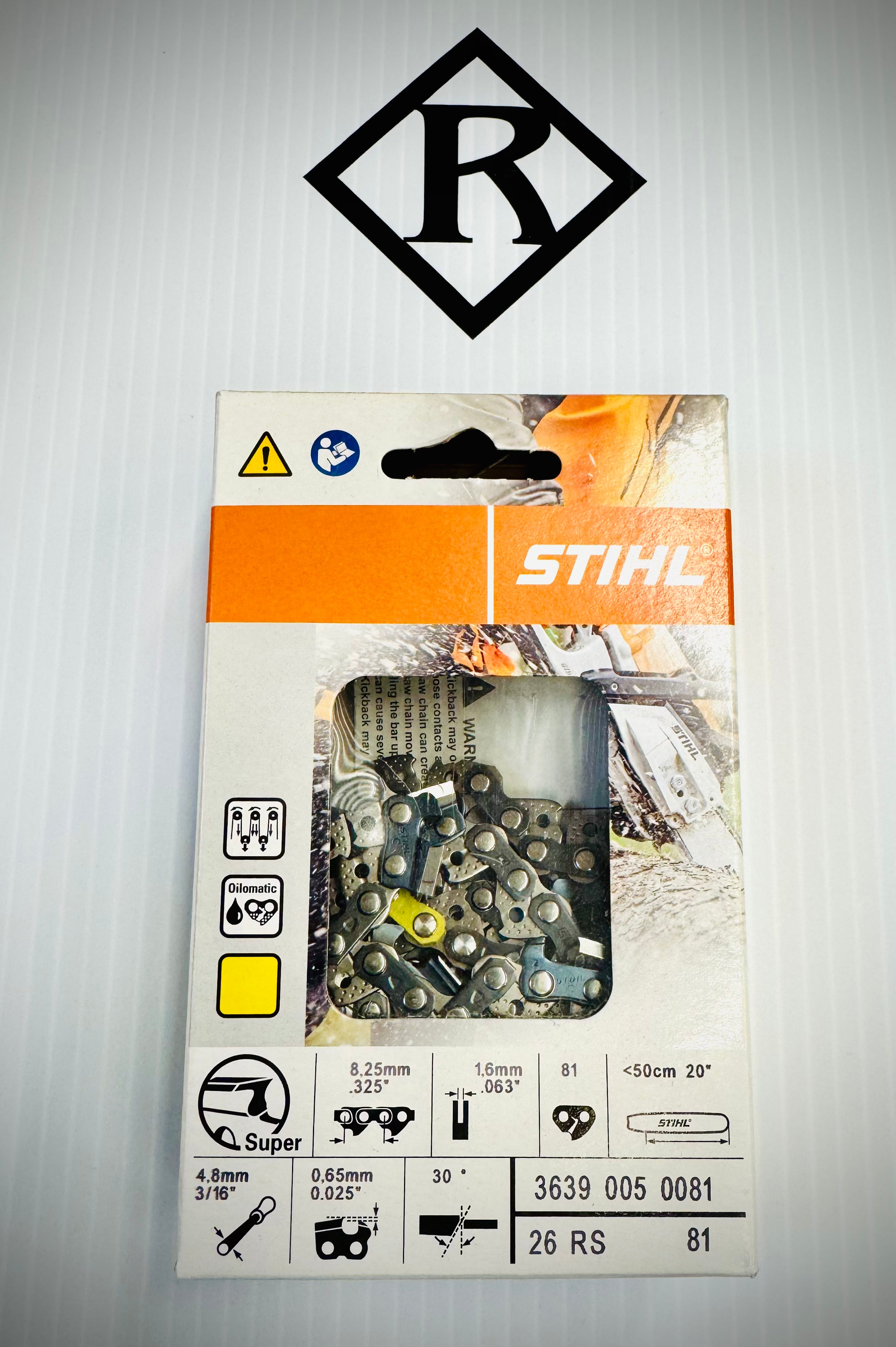 Stihl 20” Loop Chain, .325”, .063” Super, 26RS 81, 36390050081 Stihl 20” Loop Chain, .325”, .063” Super, 26RS 81, 36390050081
