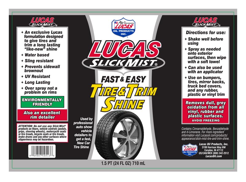 Lucas Slick Mist Tire & Trim Shine 24 FL OZ, 10513