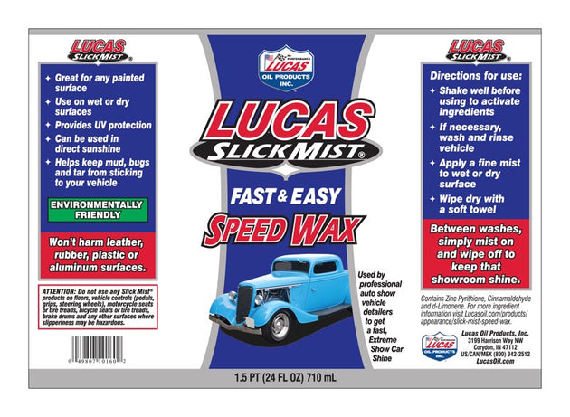 Lucas Slick Mist Speed Wax 24 FL OZ, 10160