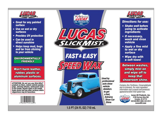 Lucas Slick Mist Speed Wax 24 FL OZ, 10160