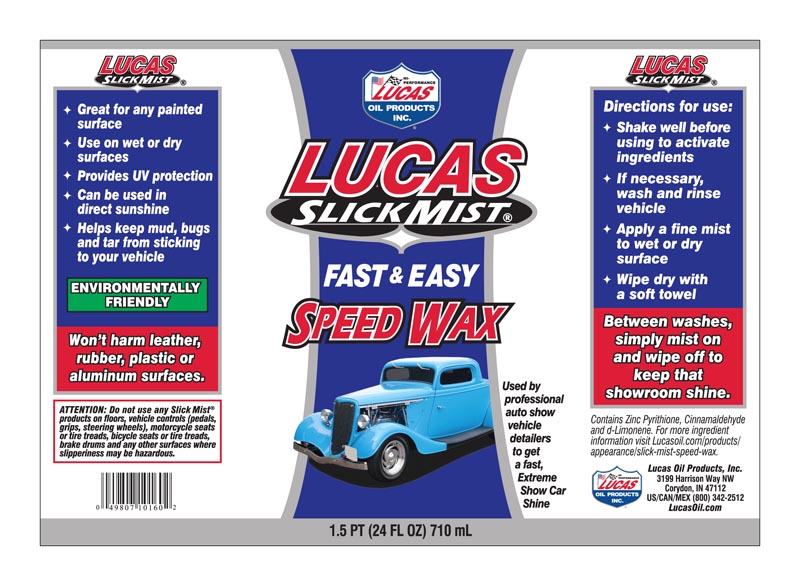 Lucas Slick Mist Speed Wax 24 FL OZ, 10160