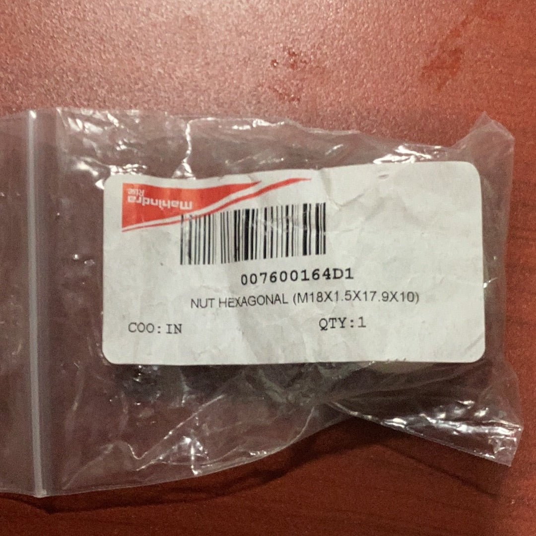 Mahindra Tractor, Hex Nut Rear Wheel Bolt, 007600164D1