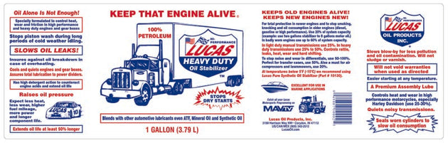 Lucas HD Oil Stabilizer Gallon, 10002