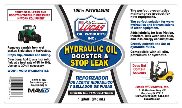 Lucas Hydraulic Oil Booster & Stop Leak 1 QT, 10019