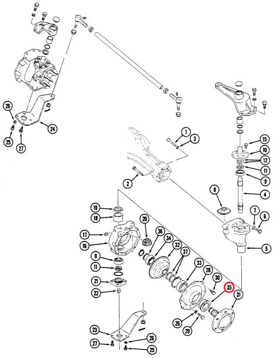 Seal Assembly, Front Axle Final Drive, 1962143C1