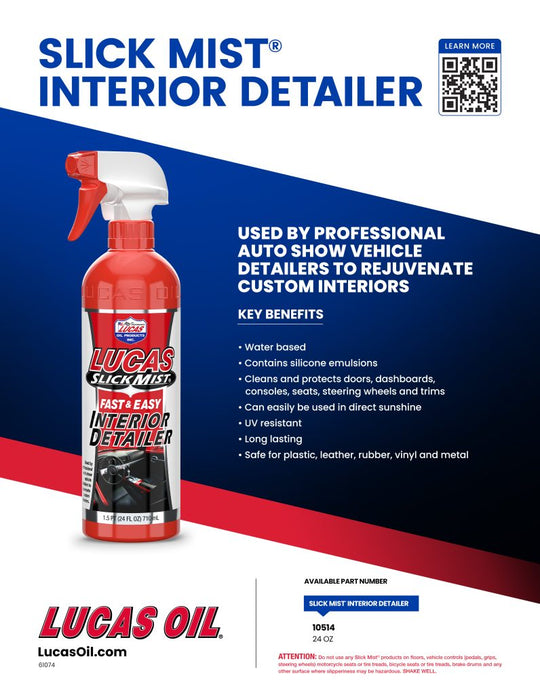 Lucas Slick Mist Interior Detailer 24 FL OZ, 10514