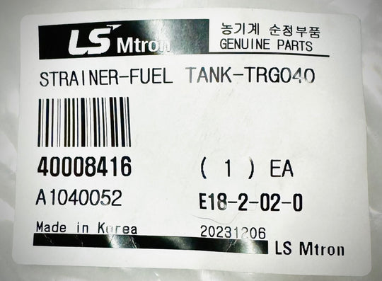 LS Tractor Strainer Fuel Tank, TRG040, 40008416