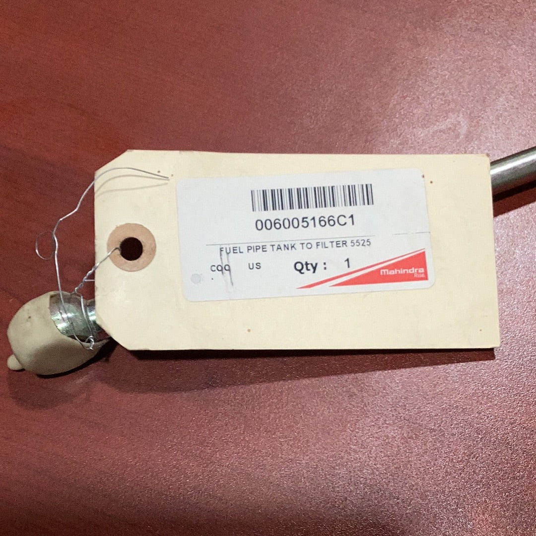 Mahindra Tractor Fuel Pipe, Tank To Filter, 006005166C1