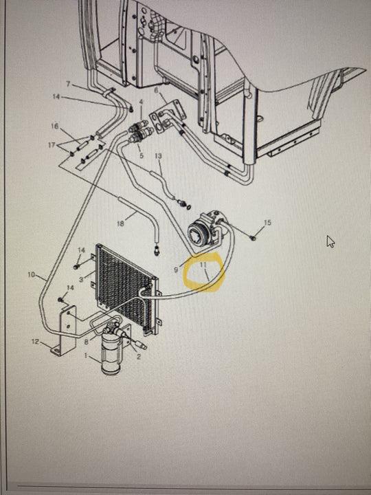 LS Tractor A/C Discharge Line, 40032845