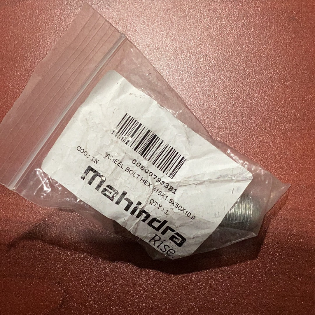Mahindra Tractors, Wheel Bolt Hex M18x1.5x50x10.9