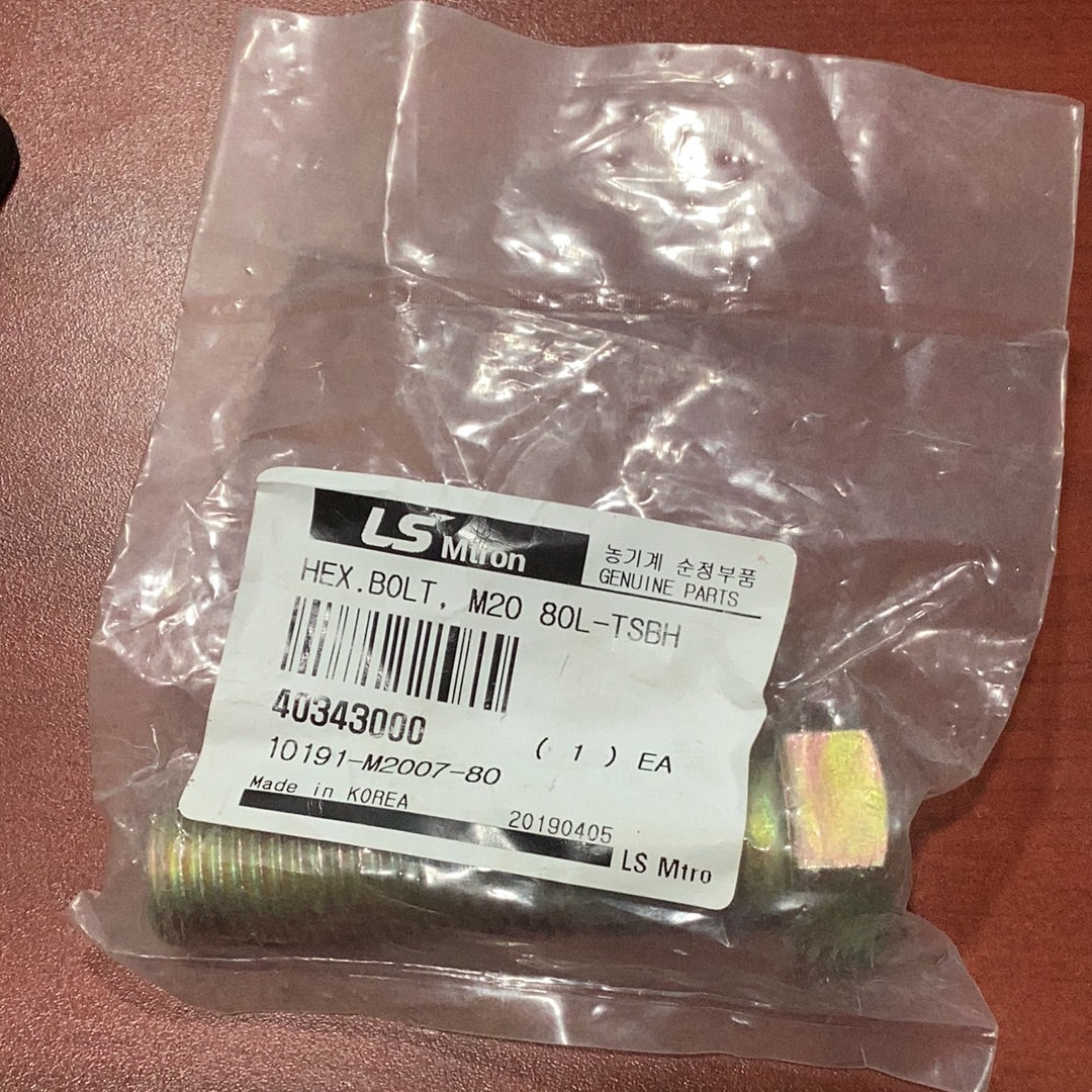 LS Tractor Hex Bolt M20 2.5P 80L, 40343000