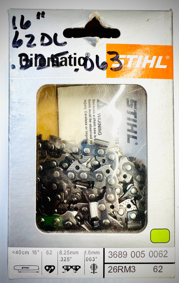 Stihl 16" Chain, .325 63G Rapid Micro Comfort 3, 26RM3 62, 36890050062