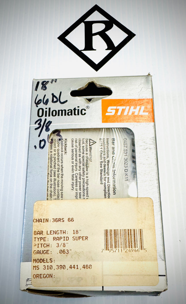 Stihl 18", Chain Loop .375 .063" Rapid Super, 36RS 66, 36210050066