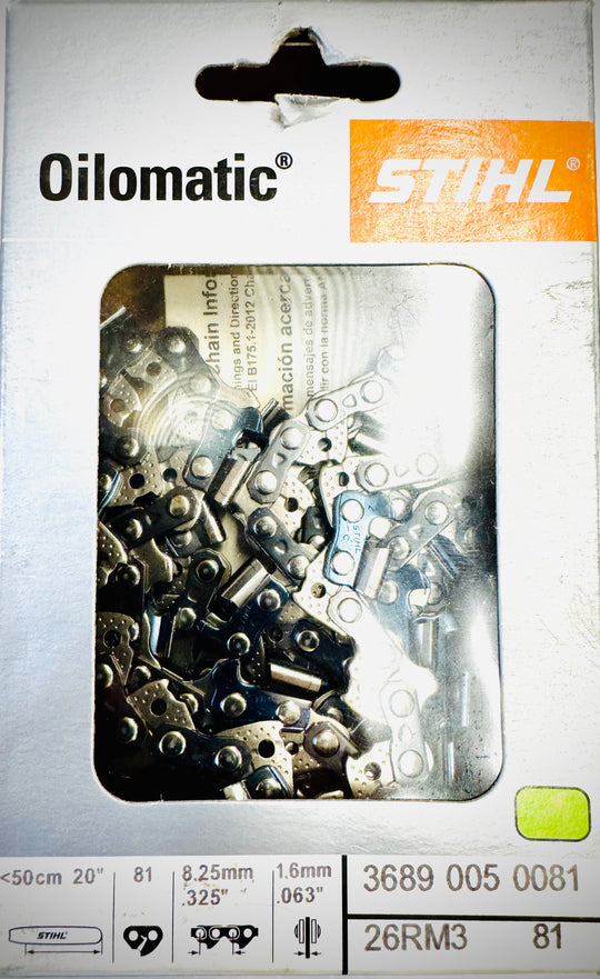 Stihl 20" Chain, .325 63G Rapid Micro Comfort 3, 26RM3 81, 36890050081