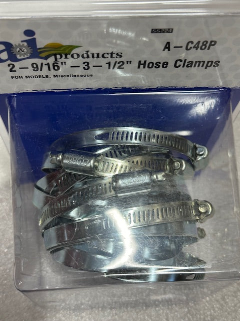 Hose Clamps, 10 pieces, 2 9/16" to 3 1/2", C48P