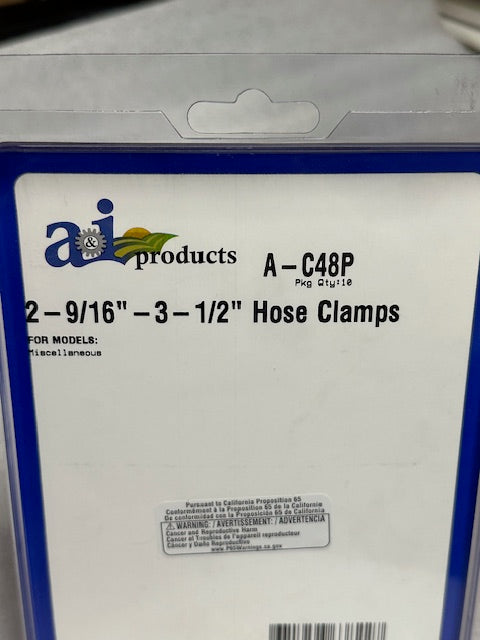 Hose Clamps, 10 pieces, 2 9/16" to 3 1/2", C48P