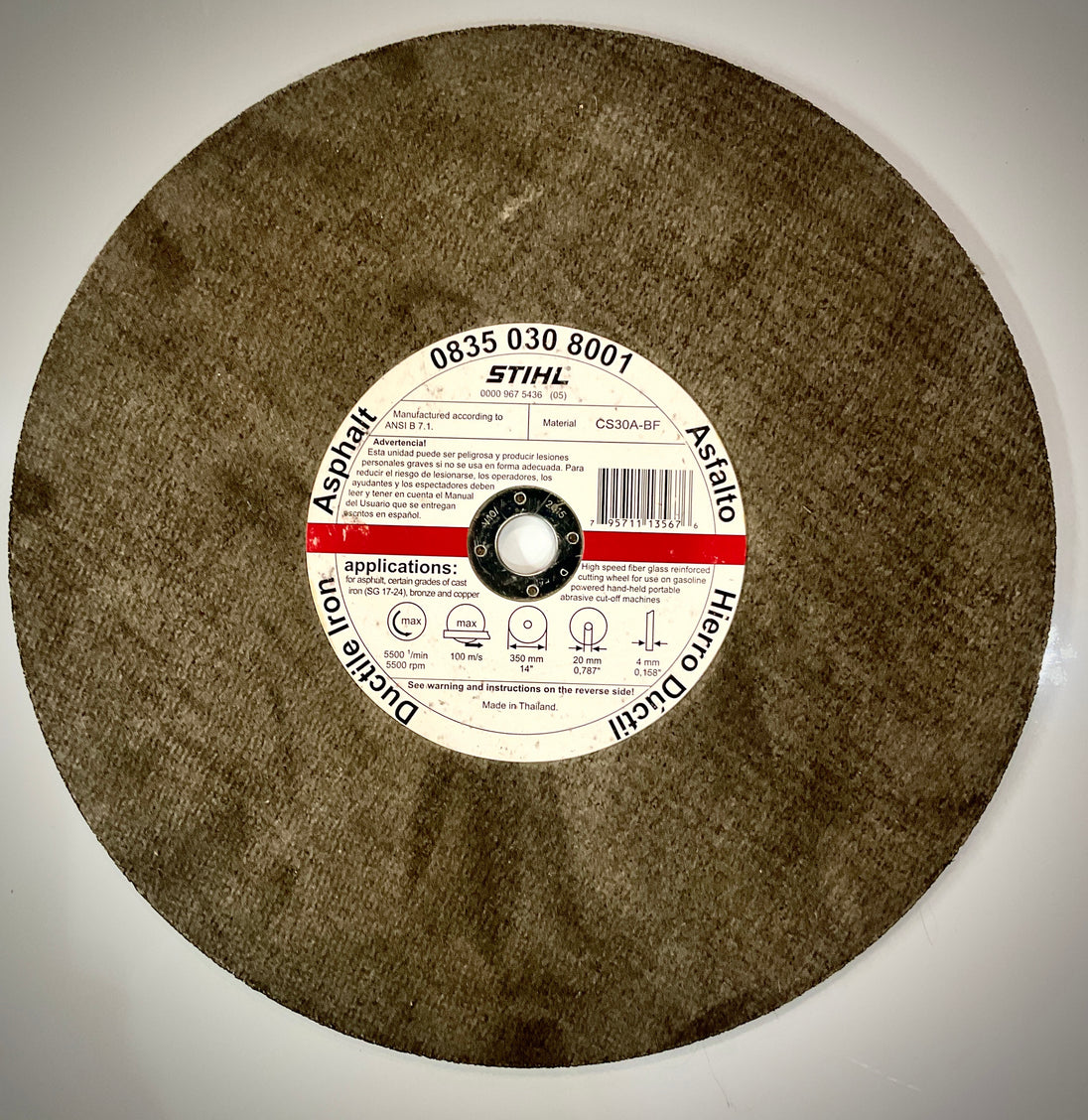 Stihl Cut-Off Abrasive Wheel for Asphalt, 14" x 20mm, 08350308001