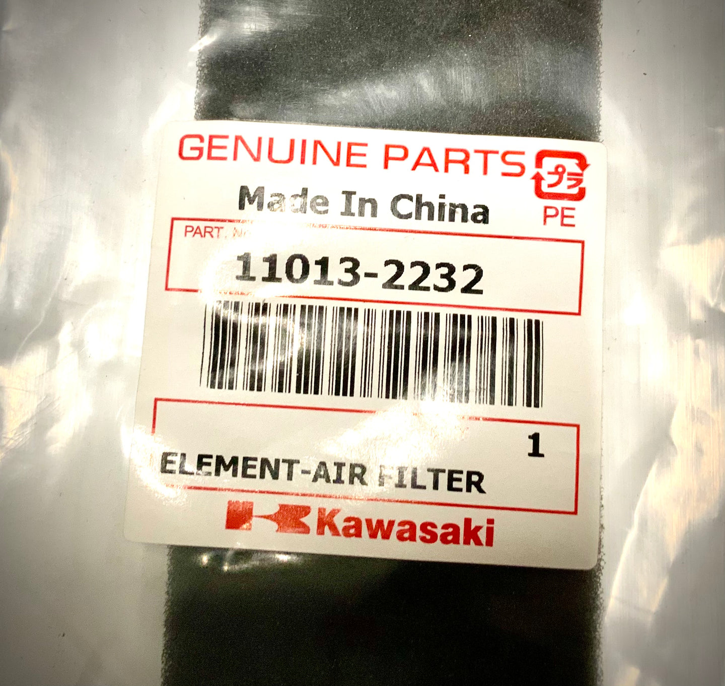 Kawasaki Element Air Filter, 11013-2232