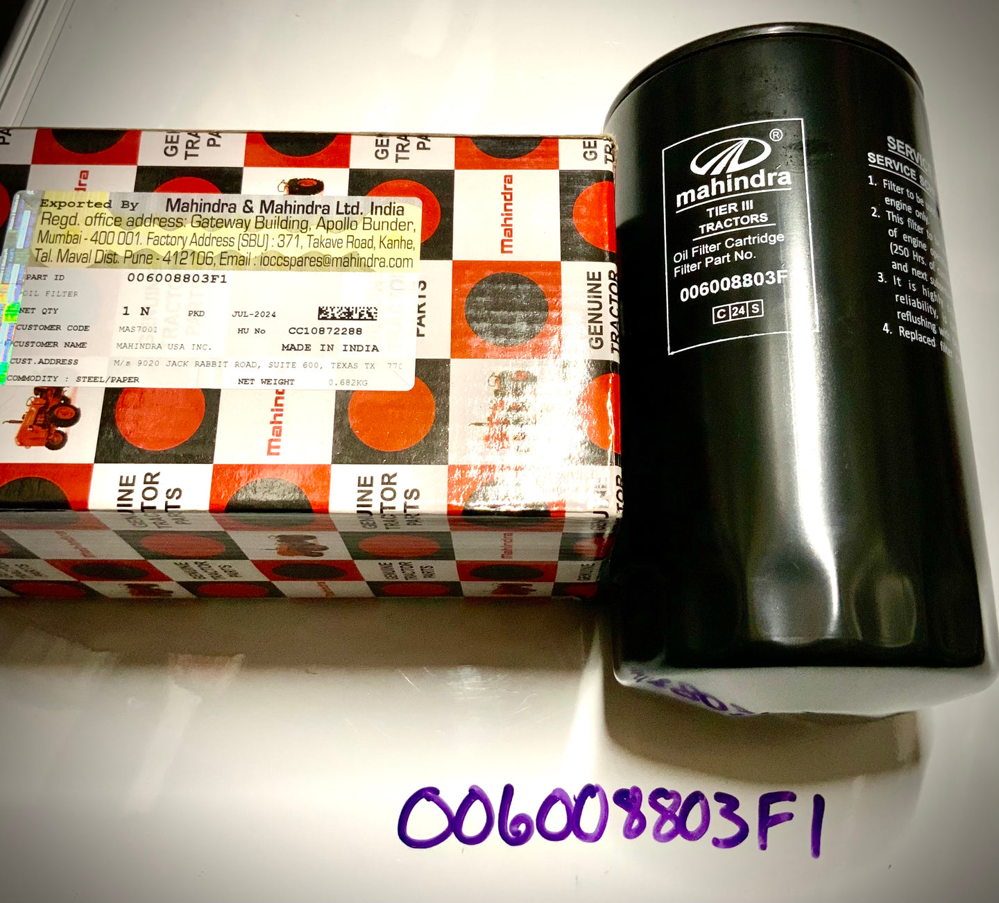 Mahindra Oil Filter, 006008803F1