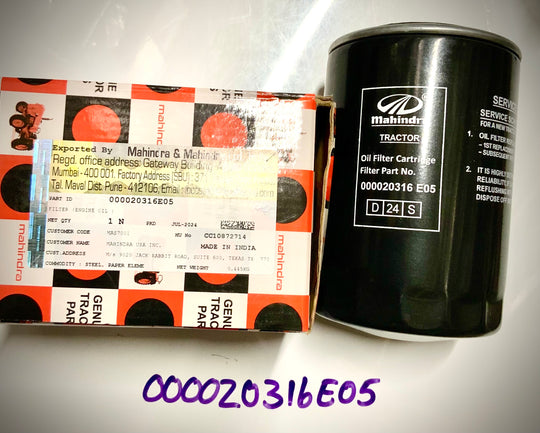 Mahindra Oil Filter, 000020316E05
