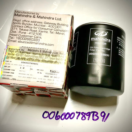 Mahindra Engine Oil Filter Spin On, 006000789B91