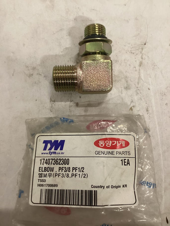 TYM/Mahindra Tractor Elbow, PF3/8 PF1/2, 17407362300