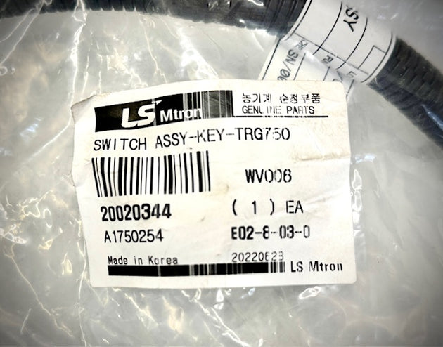 LS Tractor Switch Key Assembly, 20020344