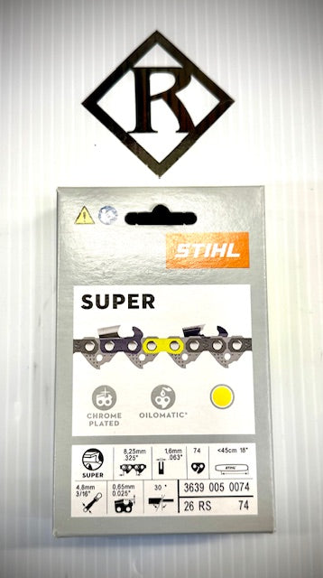 Stihl Chain 18 in. .325 .063 74 Drive Links, 26RS 74, 36390050074