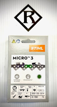 Stihl 18" Chain .325 63G Rapid Micro Comfort 3, 26RM3 74, 36890050074