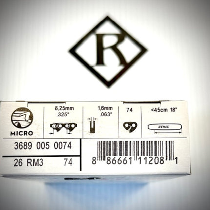 Stihl 18" Chain .325 63G Rapid Micro Comfort 3, 26RM3 74, 36890050074