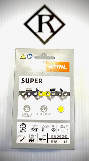 Stihl Chain 16 in. .325 .63 62 Drive Link, 26RS 62, 36390050062
