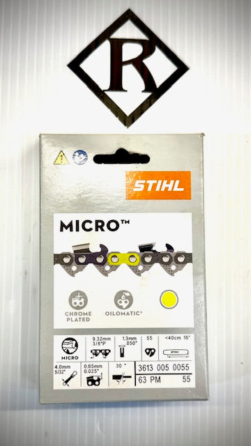 Stihl Chain 16 in. 3/8p .050 55 Drive Link, 63pm 55, 36130050055