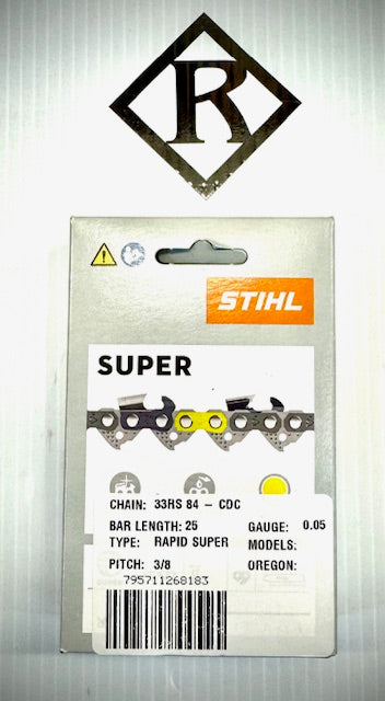 Stihl Chain 25 in. Rapid Super, .375 .050 84 DL, 33 RS 84, 36230050084
