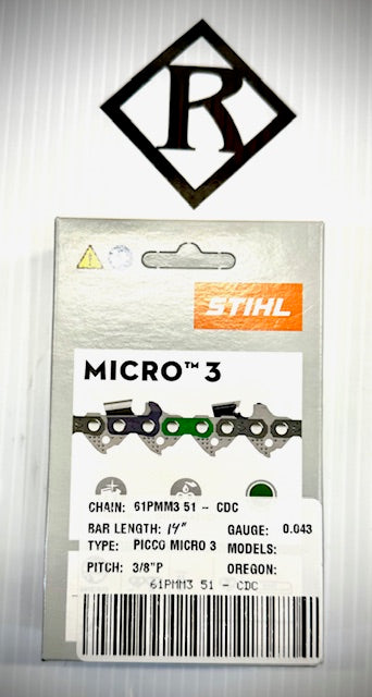 STIHL Chain 14", 3/8″P 1.3 mm, 51 DL, 61PMM3 51, 36360050051