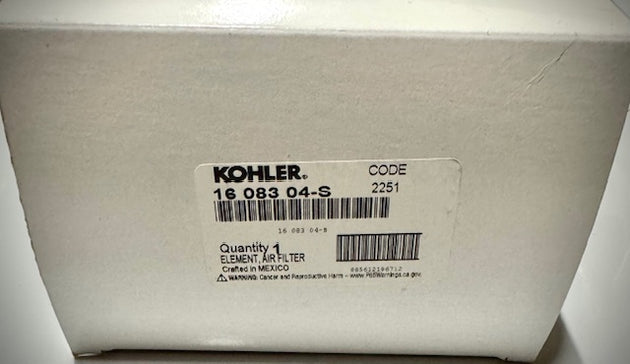 Kohler Air Filter, 1608304S