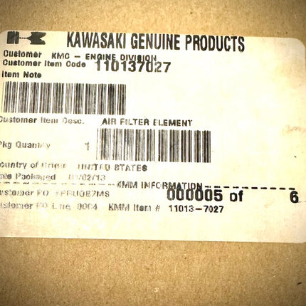 Kawasaki Element Air Filter, 11013-7027