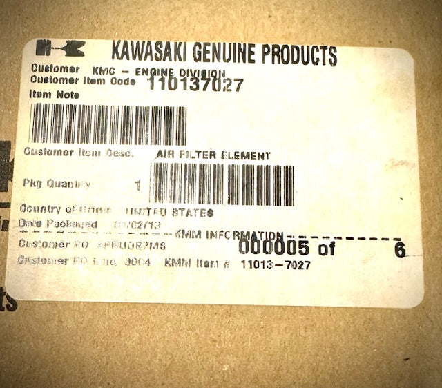 Kawasaki Element Air Filter, 11013-7027