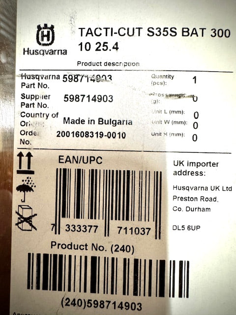 Husqvarna Tacti-Cut S35S Pace 12" Gen Purpose Blade, 598714903