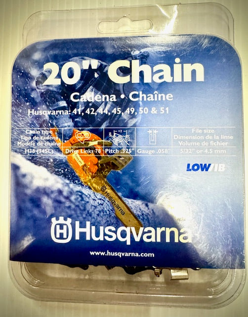 Husqvarna 20" Replacement Chain, H38-78, .325, .058, 531300553