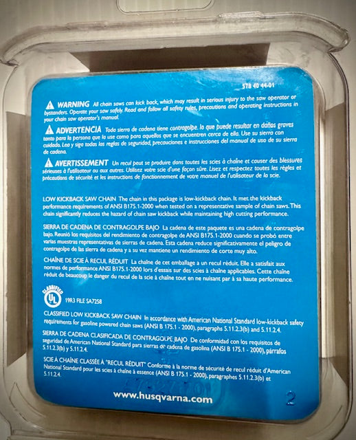 Husqvarna 20" Replacement Chain, H38-78, .325, .058, 531300553