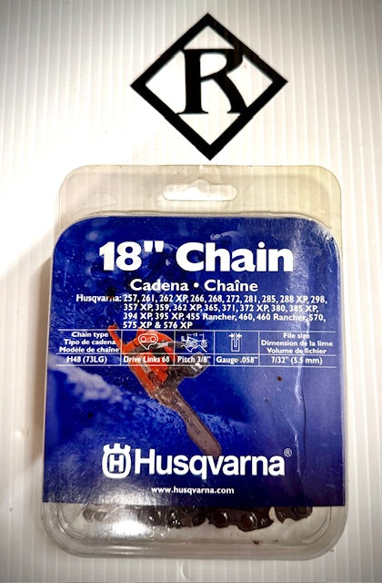 Husqvarna 18" Replacement Chain, H48-68 3/8" .058", 531301144