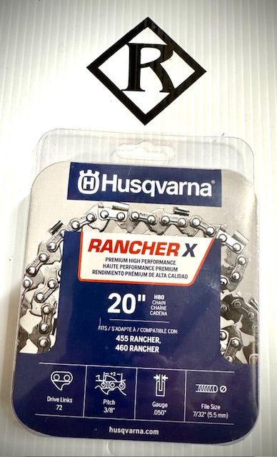 Husqvarna 20" Replacement Chain, H80-72 3/8 .050, 531300441