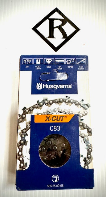 Husqvarna 18" Replacement Chain, C83-68 3/8 .050, 585550068