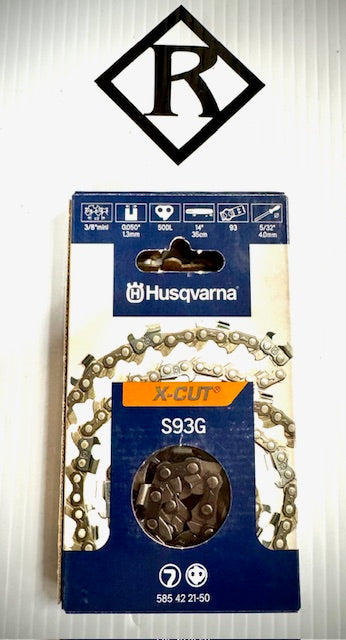 Husqvarna 14" Replacement Chain, S93G 3/8 .050 50DL, 585422150
