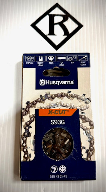 Husqvarna 12" Replacement Chain, S93G 3/8 .050 45DL, 585422145