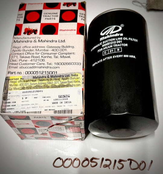 Mahindra Hydraulic Filter Suction, 000051215D01