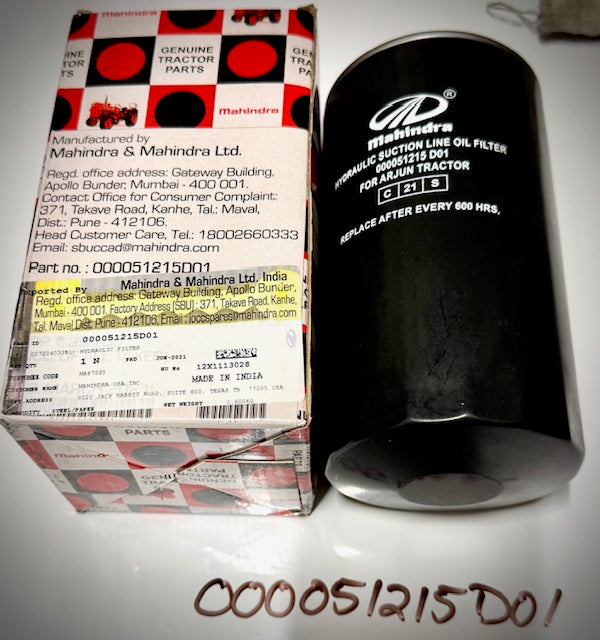 Mahindra Hydraulic Filter Suction, 000051215D01