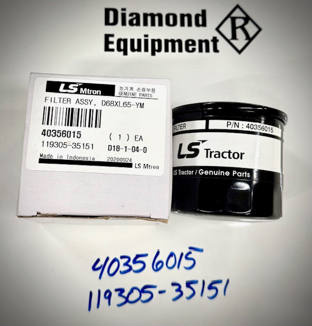 LS Tractor Oil Filter Assembly, D68XL65-YM, 40356015