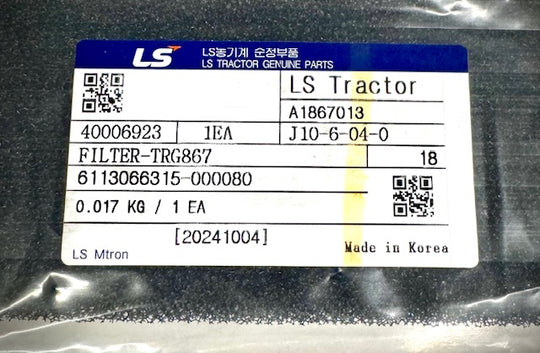 LS Tractor Cabin Air Filter, 40006923