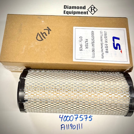 LS Tractor Primary Element Filter, A1190111, 40007575